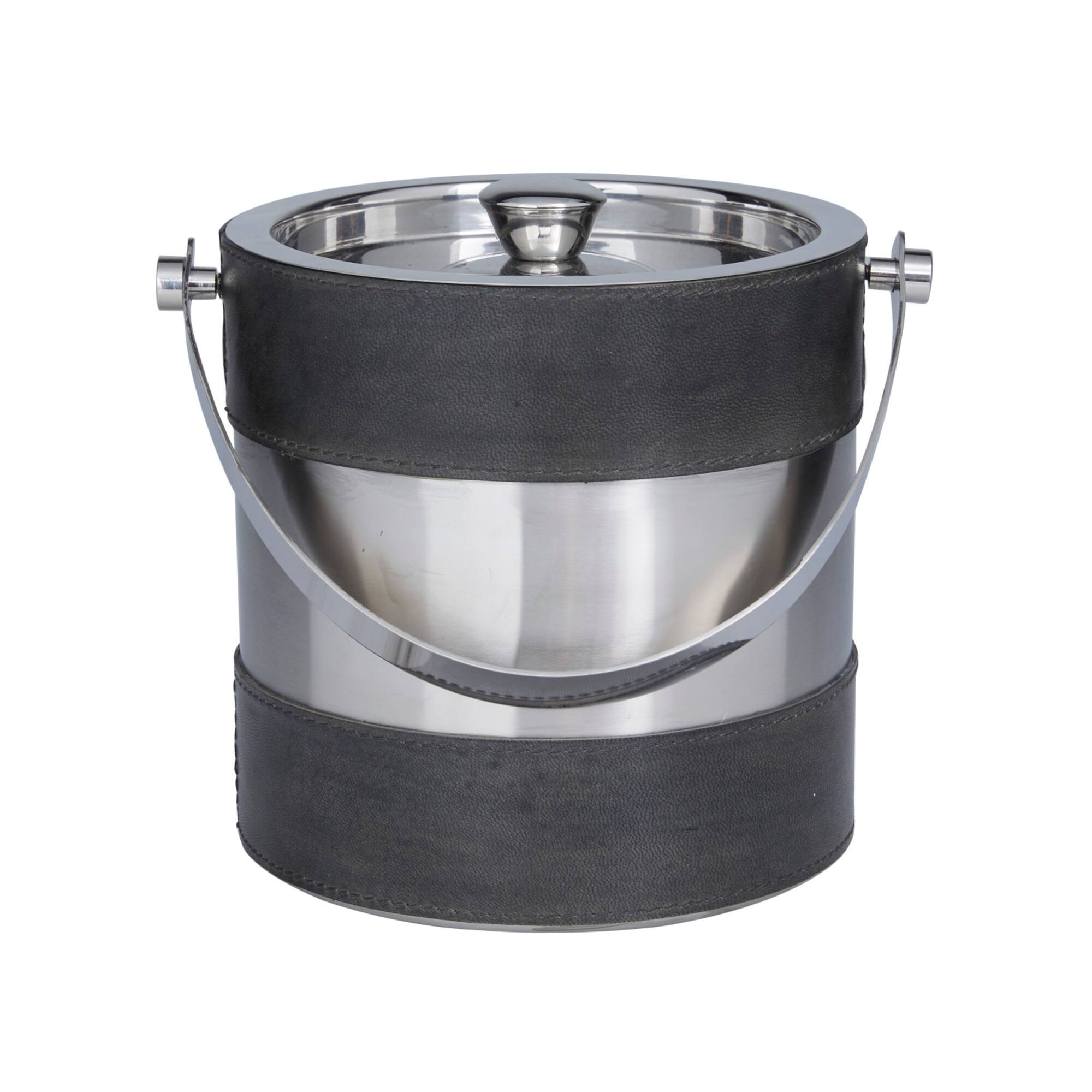 Grey Modern Ice Bucket, 8" x 7" x 12"